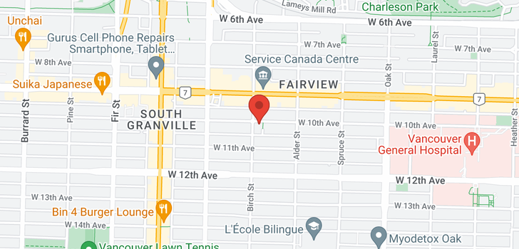 map of 1298 W 10TH AVENUE